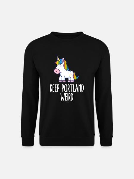 Keep Portland Weird Unicorn Liberal Excenter Weird - Unisex Pullover - Schwarz
