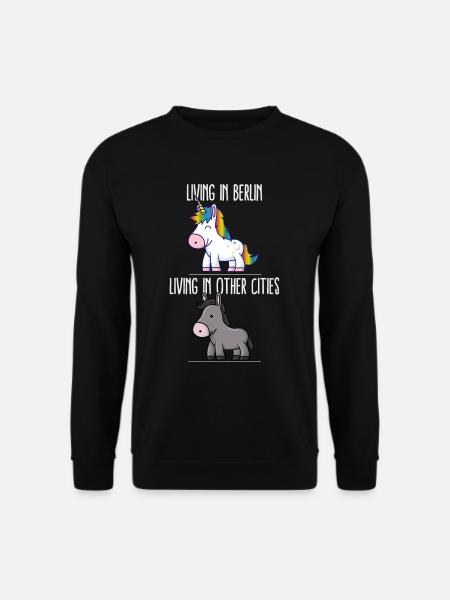 Living In Berlin Pride Deutschland Einhorn Love Ha - Unisex Pullover - Schwarz