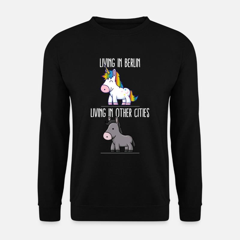 Living In Berlin Pride Deutschland Einhorn Love Ha - Unisex Pullover - Schwarz