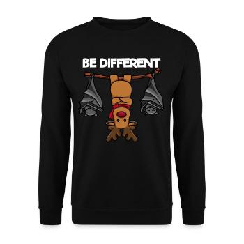 Soyez différent renne sur un arbre avec des chauves-souris - Sweat-shirt Unisexe - noir - Devant - Alina (178cm) & Michal (187cm)