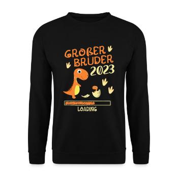 Großer Bruder 2023 Loading - Unisex Pullover - Schwarz - Vorne - Alina (178cm) & Michal (187cm)