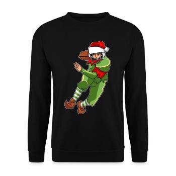 Père Noël lutin du football - Sweat-shirt Unisexe - noir - Devant - Alina (178cm) & Michal (187cm)