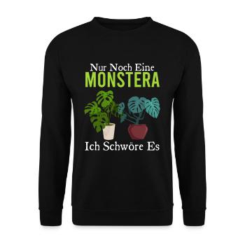 Nur Noch Eine Monstera Ich Schwöre Es - Unisex Pullover - Schwarz - Vorne - Alina (178cm) & Michal (187cm)