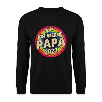 Ich Werde Papa 2023 - Unisex Pullover - Schwarz - Vorne - Alina (178cm) & Michal (187cm)