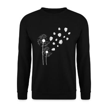 Löwenzahn Monstera - Unisex Pullover - Schwarz - Vorne - Alina (178cm) & Michal (187cm)