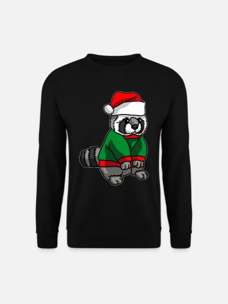 Waschbär mit Christmas Sweater - Unisex Pullover - Schwarz