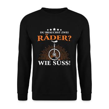 Einrad Du Brauchst Zwei Räder Wie Süß - Unisex Pullover - Schwarz - Vorne - Alina (178cm) & Michal (187cm)