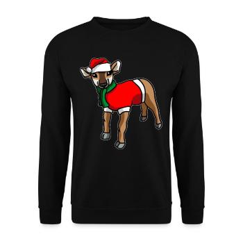 Antilope en costume de Noël - Sweat-shirt Unisexe - noir - Devant - Alina (178cm) & Michal (187cm)