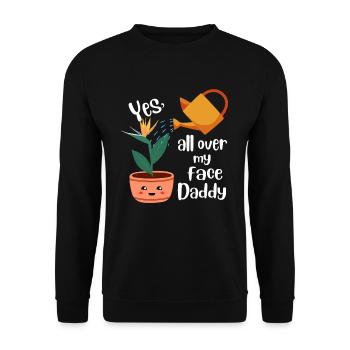 Oui partout sur mon visage Daddy Strelizie plantes - Sweat-shirt Unisexe - noir - Devant - Alina (178cm) & Michal (187cm)