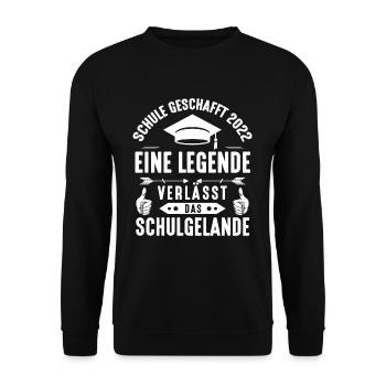 Schulabschluss Abitur Realschule Hauptschule - Unisex Pullover - Schwarz - Vorne - Alina (178cm) & Michal (187cm)