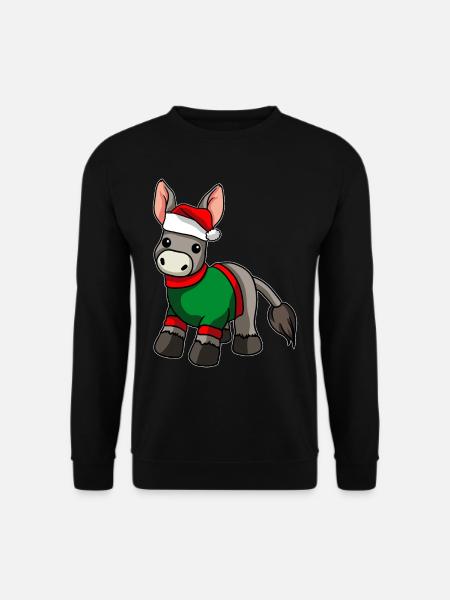 Âne avec pull de Noël - Sweat-shirt Unisexe - noir