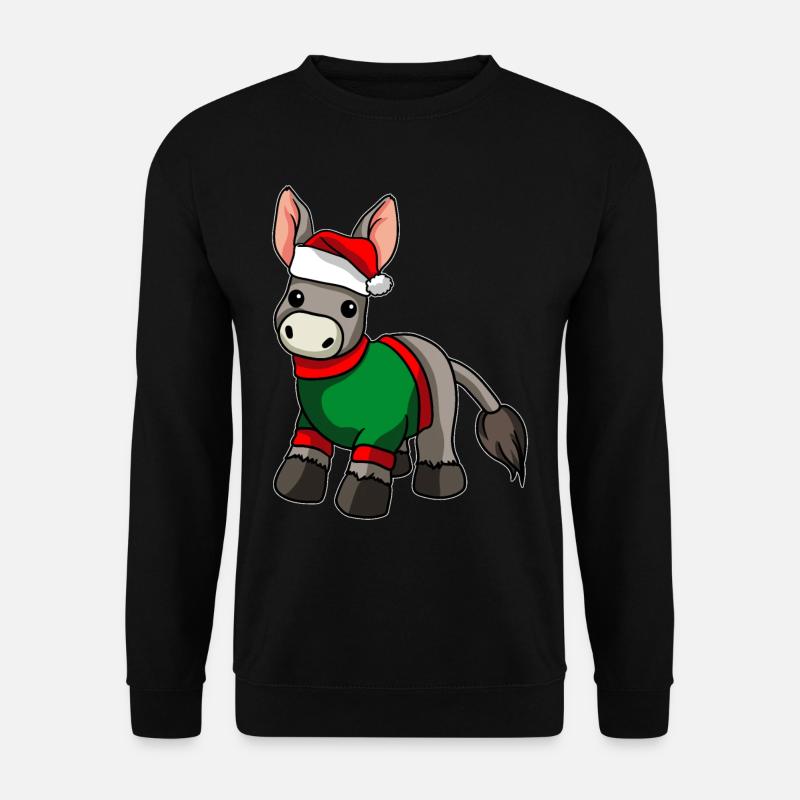 Âne avec pull de Noël - Sweat-shirt Unisexe - noir