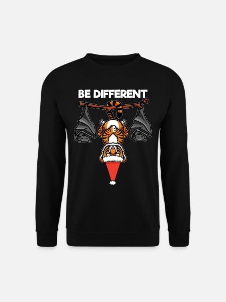 Be Different Tiger Fledermaus Weihnachtsmann - Unisex Pullover - Schwarz