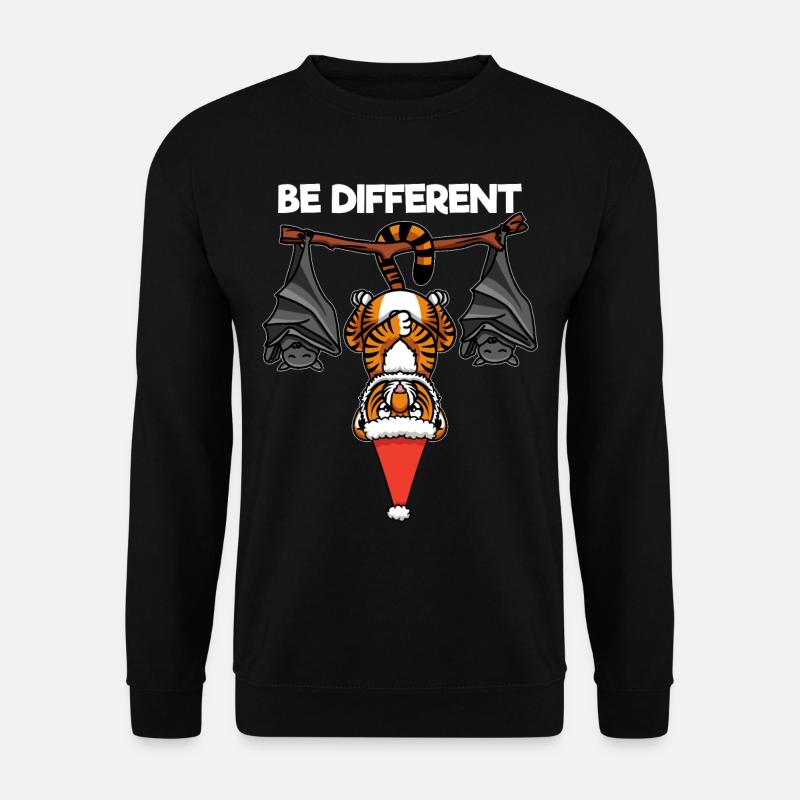 Be Different Tiger Fledermaus Weihnachtsmann - Unisex Pullover - Schwarz