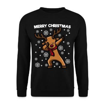 Dabbing Reindeer Noël - Sweat-shirt Unisexe - noir - Devant - Alina (178cm) & Michal (187cm)