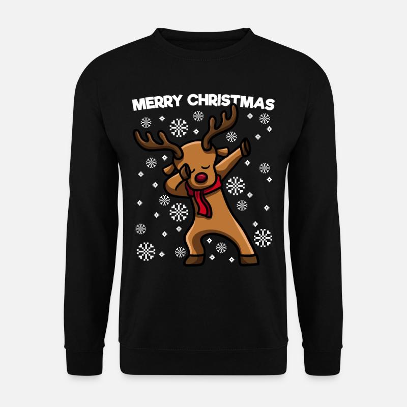 Dabbing Rentier Christmas - Unisex Pullover - Schwarz