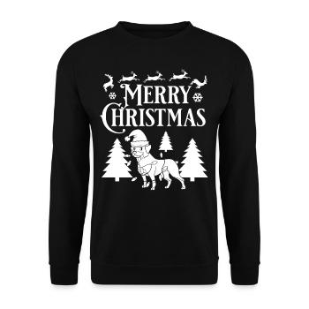 Rottweiler Hund Welpen Besitzer Halter Weihnachten - Unisex Pullover - Schwarz - Vorne - Alina (178cm) & Michal (187cm)