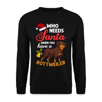 Rottweiler Chien Chiot Propriétaire Propriétaire Noël - Sweat-shirt Unisexe - noir - Devant - Alina (178cm) & Michal (187cm)