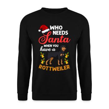 Rottweiler Hund Welpen Besitzer Halter Weihnachten - Unisex Pullover - Schwarz - Vorne - Alina (178cm) & Michal (187cm)