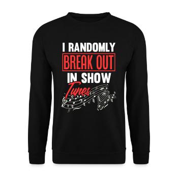 Theater Music Quote Gift - Unisex Sweatshirt - black - Front - Alina (178cm) & Michal (187cm)