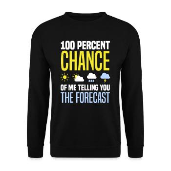Wetter Wettermann Sturmjäger Geschenk - Unisex Pullover - Schwarz - Vorne - Alina (178cm) & Michal (187cm)
