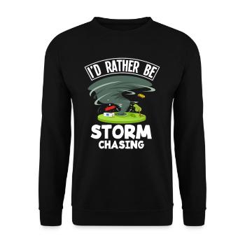 I'd rather be storm chasing - Unisex Sweatshirt - black - Front - Alina (178cm) & Michal (187cm)