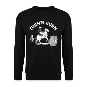 Cheval Western Riding Barrel Race Western - Sweat-shirt Unisexe - noir - Devant - Alina (178cm) & Michal (187cm)