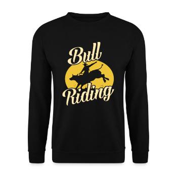 Bullenreiten Western - Unisex Pullover - Schwarz - Vorne - Alina (178cm) & Michal (187cm)