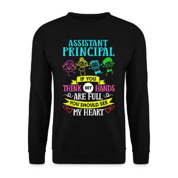 Head of School Director Director Head of School Management - Unisex Sweatshirt - black - Front - Alina (178cm) & Michal (187cm)