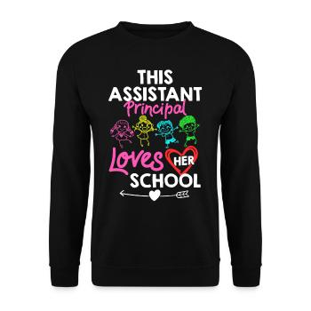 Head of School Director Director Head of School Management - Unisex Sweatshirt - black - Front - Alina (178cm) & Michal (187cm)