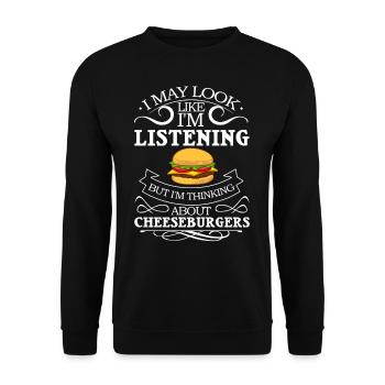 Cheeseburger Cheese Sandwich Hamburger - Unisex Sweatshirt - black - Front - Alina (178cm) & Michal (187cm)