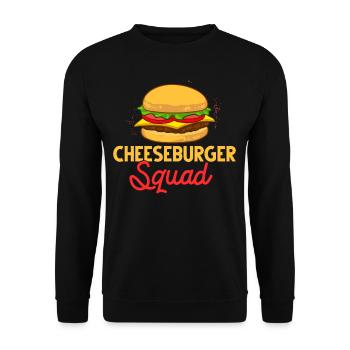 Cheeseburger Käse Sandwich Hamburger - Unisex Pullover - Schwarz - Vorne - Alina (178cm) & Michal (187cm)