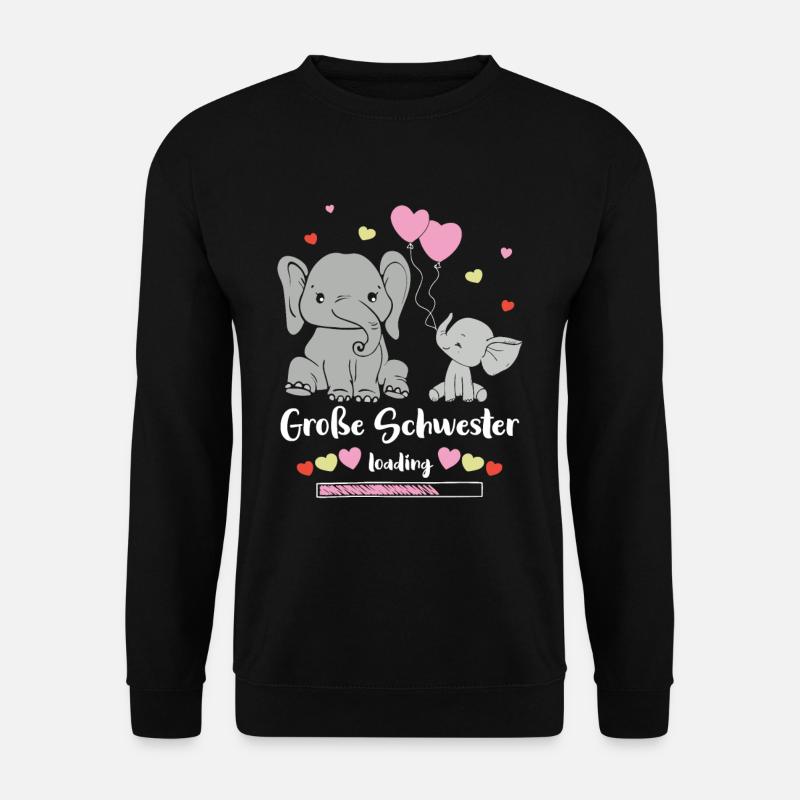 Große Schwester Loading Elefant - Unisex Pullover - Schwarz