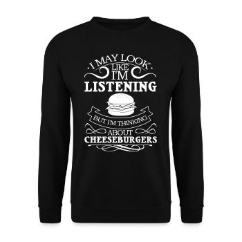 Cheeseburger Cheese Sandwich Hamburger - Unisex Sweatshirt - black - Front - Alina (178cm) & Michal (187cm)