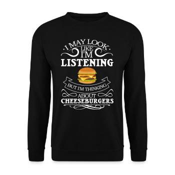 Cheeseburger Cheese Sandwich Hamburger - Unisex Sweatshirt - black - Front - Alina (178cm) & Michal (187cm)