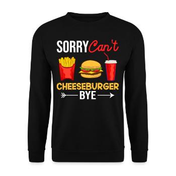 Cheeseburger Käse Sandwich Hamburger - Unisex Pullover - Schwarz - Vorne - Alina (178cm) & Michal (187cm)