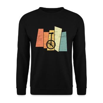 Vintage Unicycle Unicyclist - Unisex Sweatshirt - black - Front - Alina (178cm) & Michal (187cm)