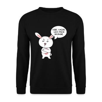 Lebe Lache Lass Mich In Ruhe - Unisex Pullover - Schwarz - Vorne - Alina (178cm) & Michal (187cm)