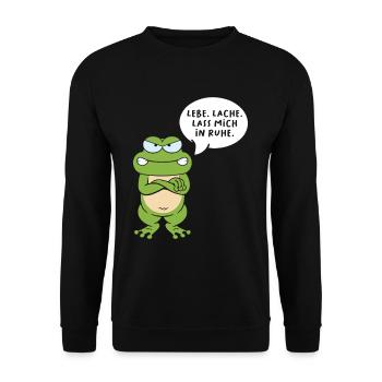 Lebe Lache Lass Mich In Ruhe - Unisex Pullover - Schwarz - Vorne - Alina (178cm) & Michal (187cm)