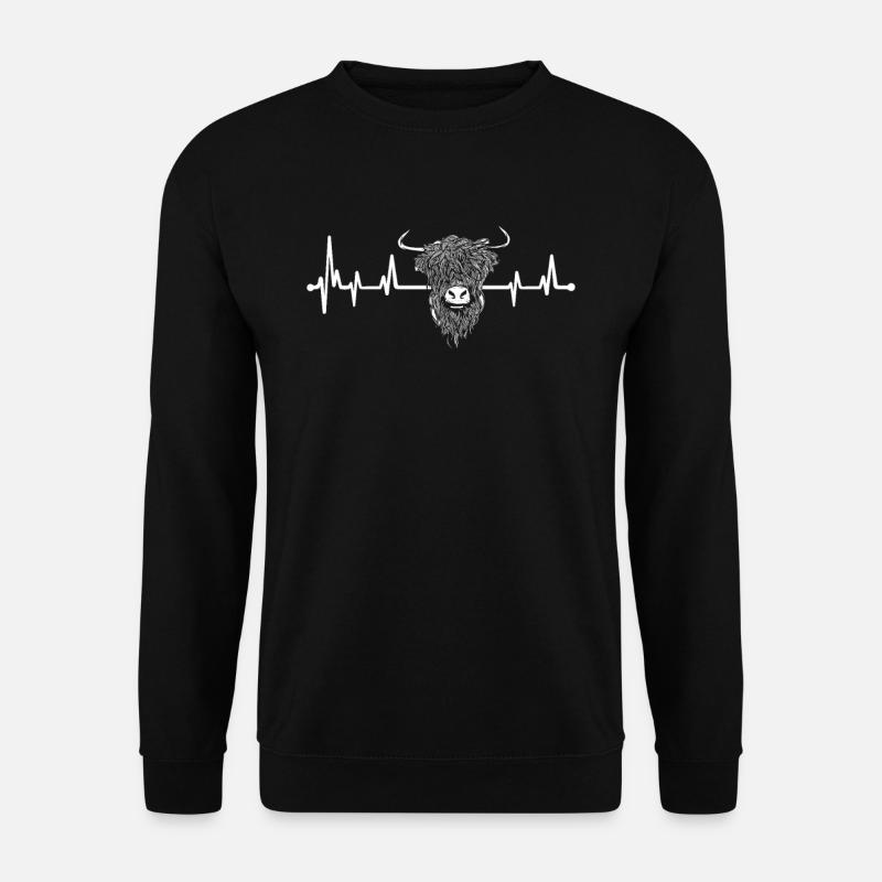 Heartbeat Longhair Bison Buffalo - Unisex Sweatshirt - black