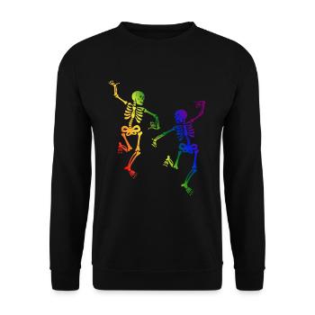 Skeleton Dancing Gay Pride Rainbow - Unisex Sweatshirt - black - Front - Alina (178cm) & Michal (187cm)