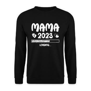 Mama Loading 2023 - Unisex Sweatshirt - black - Front - Alina (178cm) & Michal (187cm)