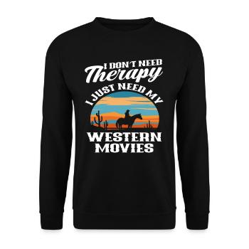 Thérapie Western Films Cowboys Riding - Sweat-shirt Unisexe - noir - Devant - Alina (178cm) & Michal (187cm)