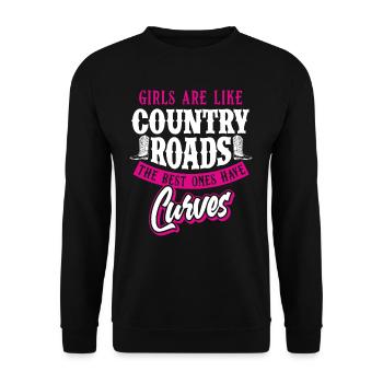 Girls Women Country Music Western Boots - Unisex Sweatshirt - black - Front - Alina (178cm) & Michal (187cm)