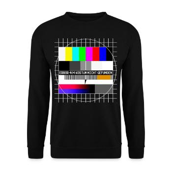 Testbild Error 404 Kostüm Nicht Gefunden Karneval - Unisex Pullover - Schwarz - Vorne - Alina (178cm) & Michal (187cm)