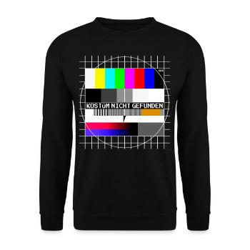 Testbild Error 404 Kostüm Nicht Gefunden Karneval - Unisex Pullover - Schwarz - Vorne - Alina (178cm) & Michal (187cm)