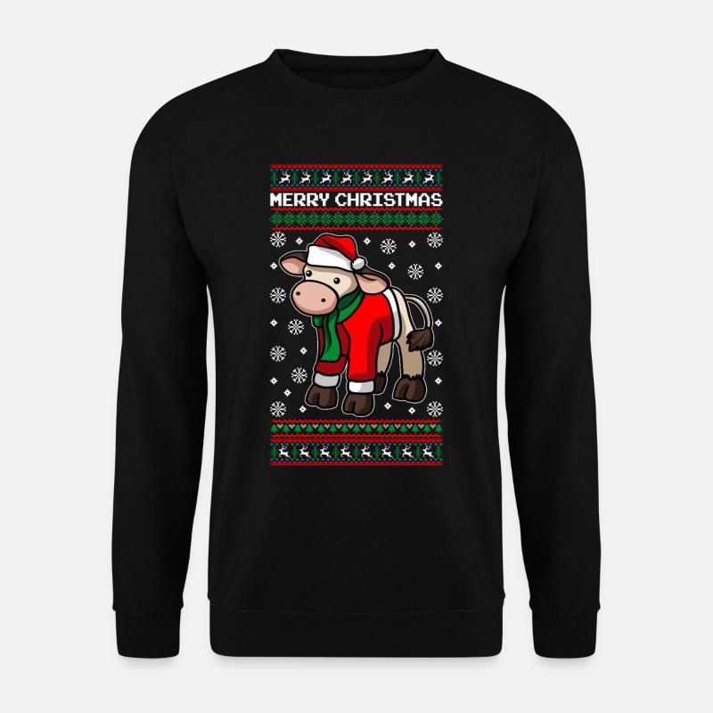 Weihnachten Kuh Merry Christmas - Unisex Pullover - Schwarz