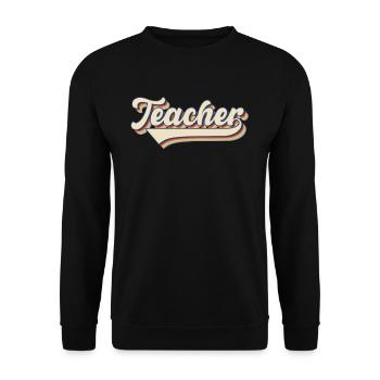 Teacher Lehrer Retro - Unisex Pullover - Schwarz - Vorne - Alina (178cm) & Michal (187cm)