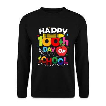Happy 100th Day Of School - Unisex Sweatshirt - black - Front - Alina (178cm) & Michal (187cm)