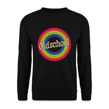 Old School Limited Edition Rainbow Circle Retro - Unisex Sweatshirt - black - Front - Alina (178cm) & Michal (187cm)